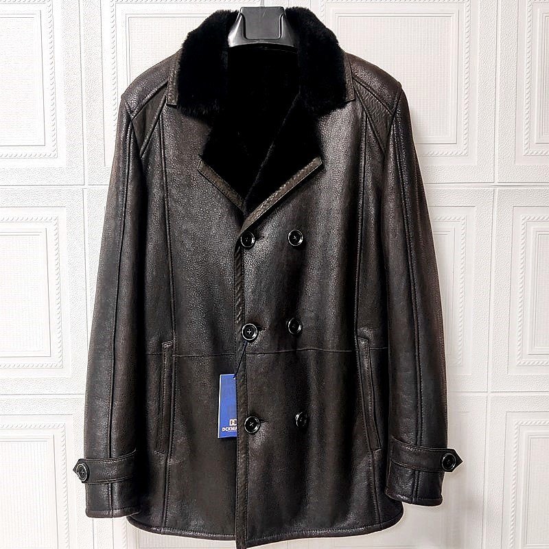 定価29万 最高峰□ムートンジャケット メンズ 裏面全面ウール 新品 羊