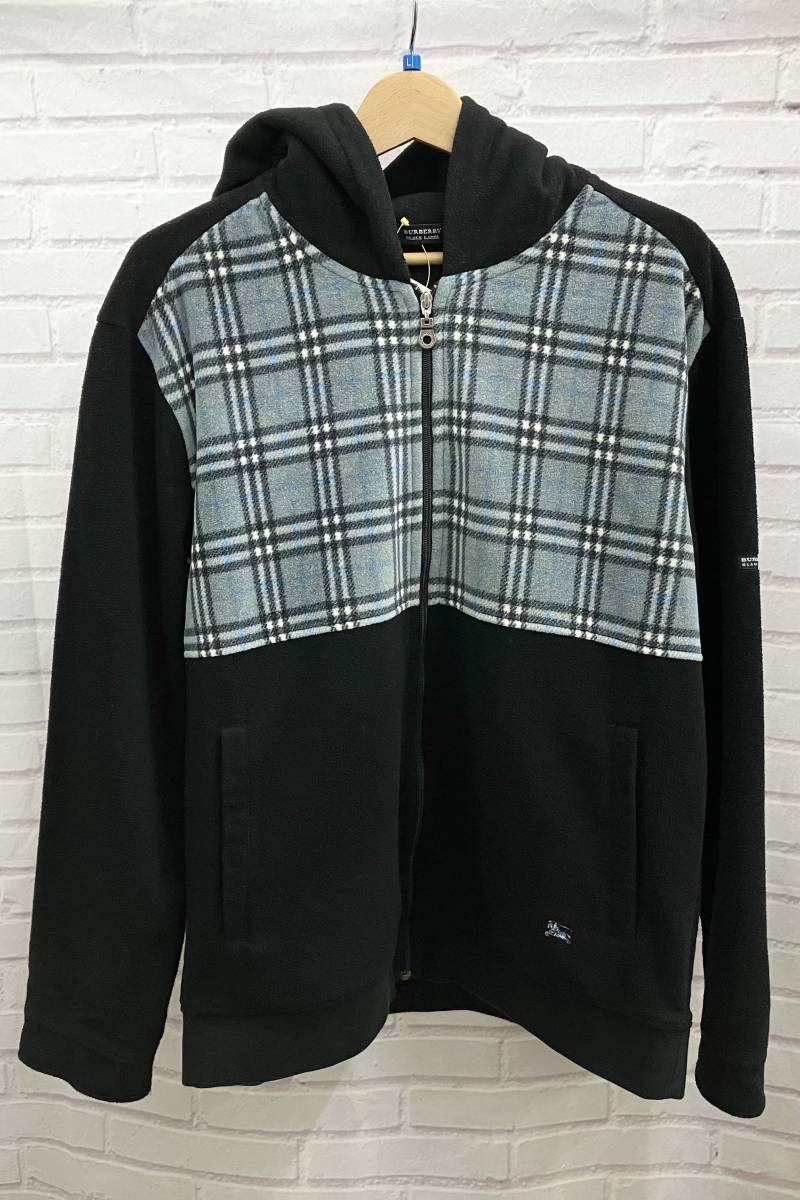 BURBERRY ブラック チェックフード パーカー BURBERRY BLACK LABEL / バーバリーブラックレーベル / ノバチェック