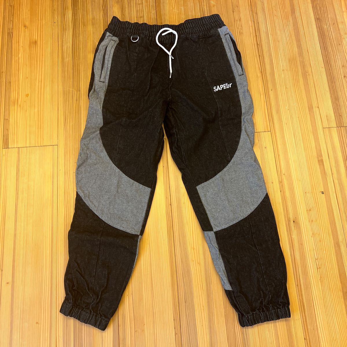 Men's Y2K Clothes Tracksuits Denim Drawstring Casual Pants High Street Straight Denim Track Pants Women Fashion Hip-Hop Trousers main image 0
