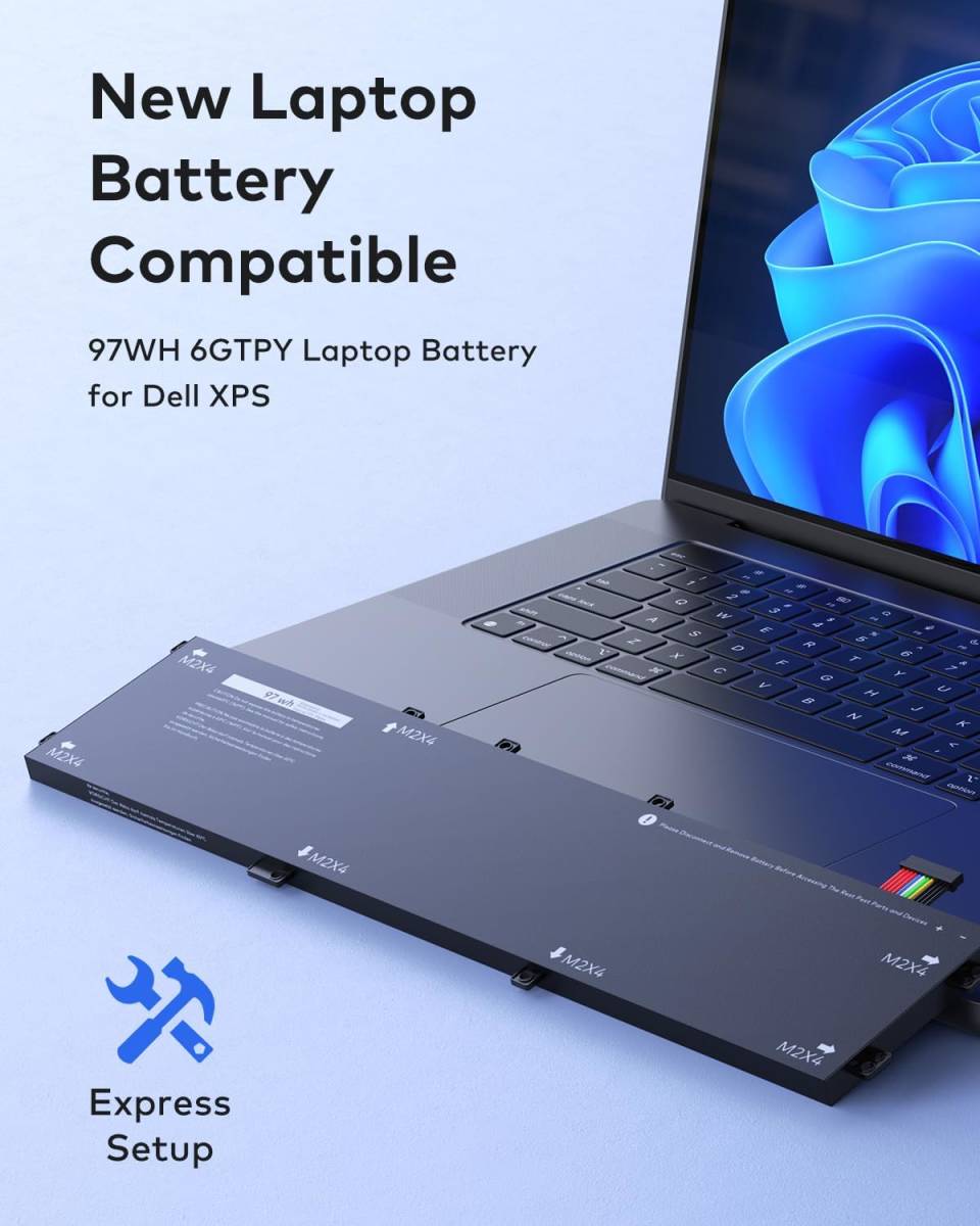 Dell Batterij Accu Met 97Wh 6-cel Extender Voor XPS 15 9560 9570 7590 Precision 5520 5530 5540 Vostro 7500 G7 7700 Inspiron 7501 Type 4k1vm 6gtpy W62w6 Gpm03 5xj28 Van Part4you