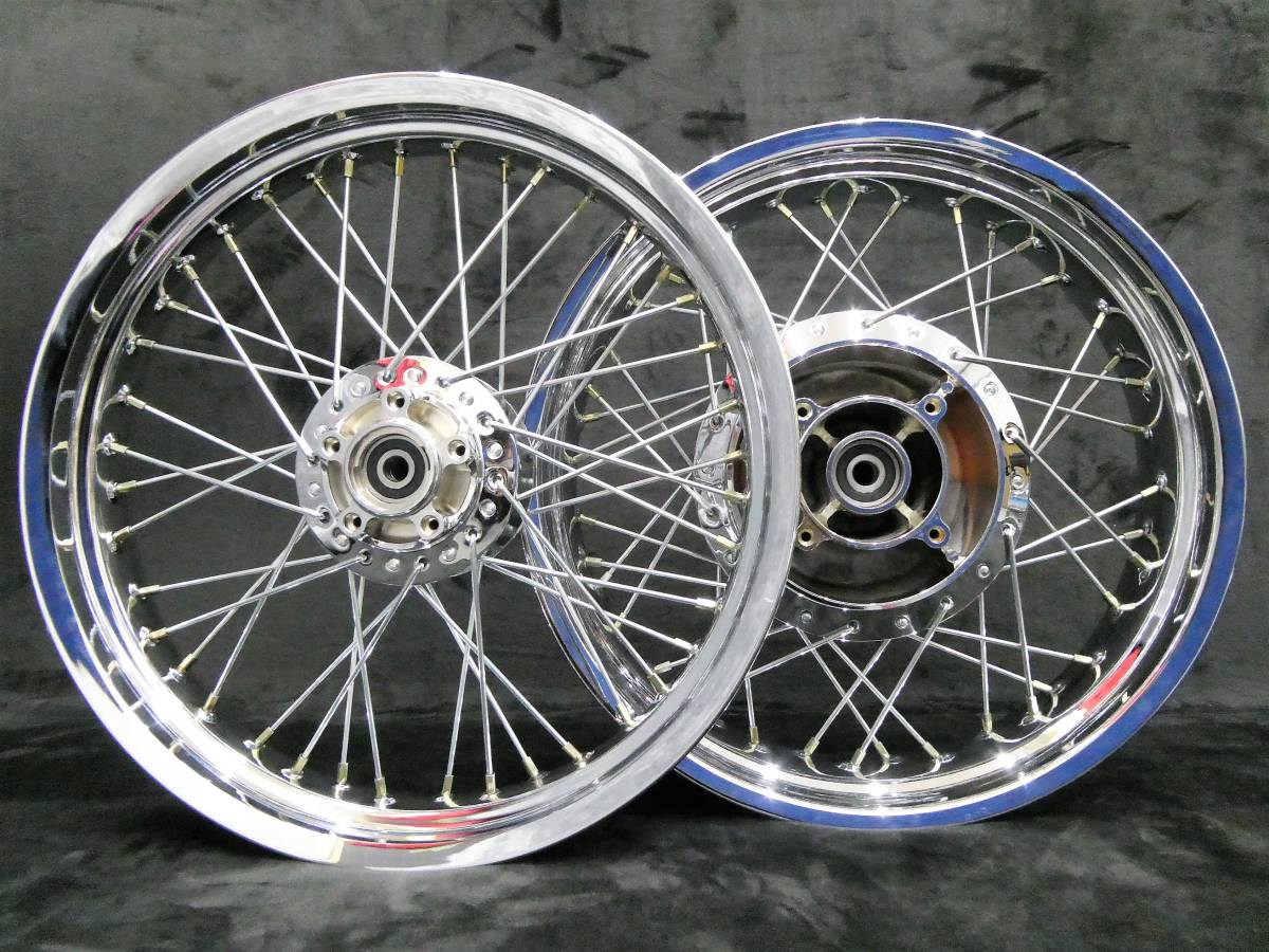 ゼファー400 スポークホイール メッキ /車検対応 前後18インチ RS
