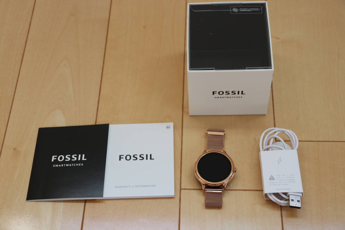 ★Fossil ローズゴールドトーン ステンレススチールメッシュ ジェネレーション5E FTW6068★_5