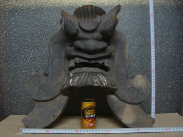 古い鬼瓦 昔の鬼面☆寺院 お屋敷 旧家 商家☆魔除け 厄除け 縁起物 