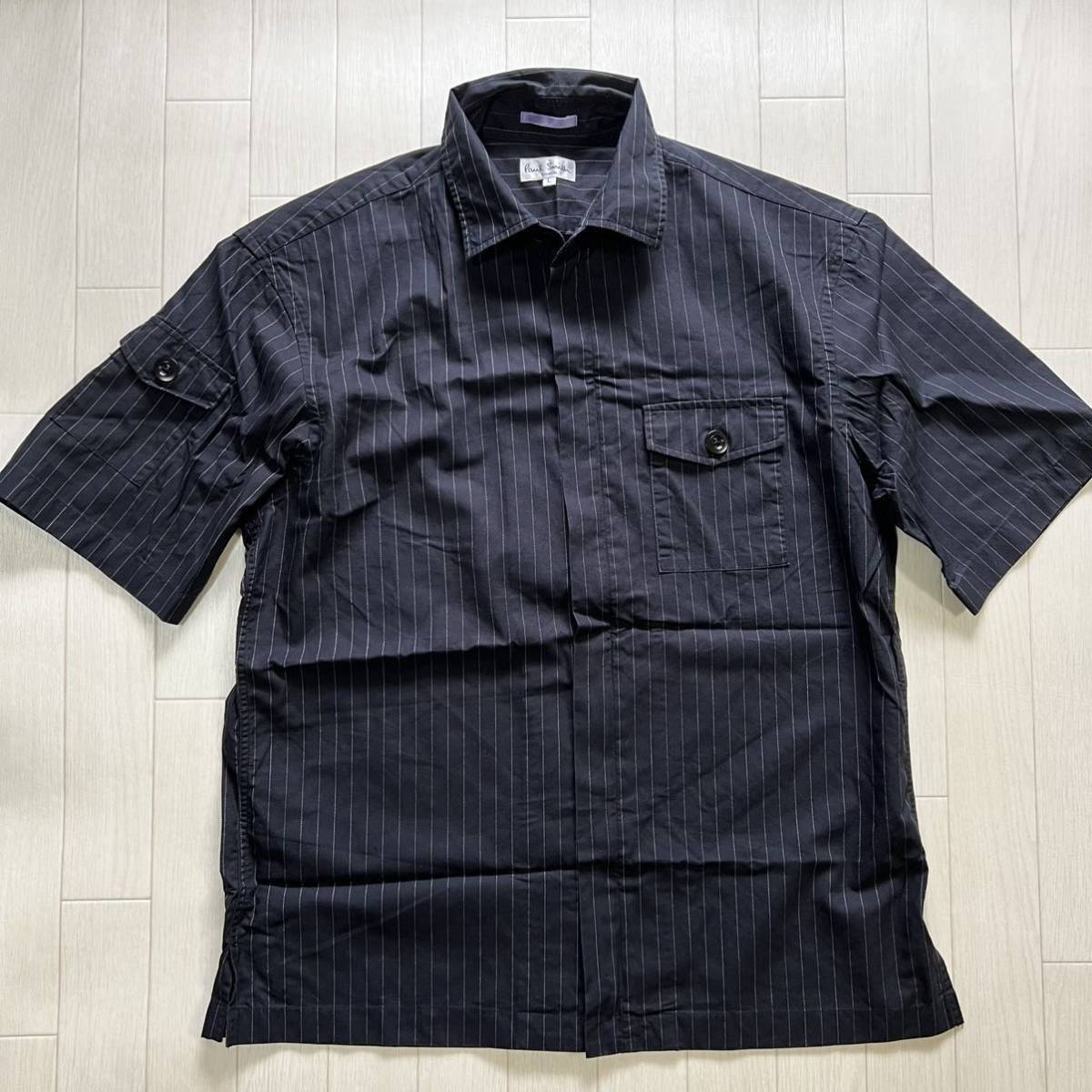 タグなし未使用 Paul Smith ミリタリー ストライプ 半袖シャツ ポール