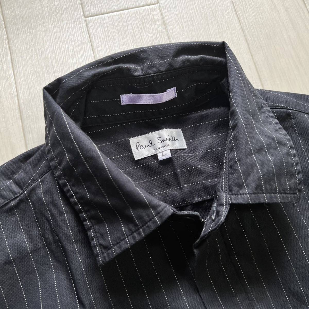 タグなし未使用 Paul Smith ミリタリー ストライプ 半袖シャツ ポール