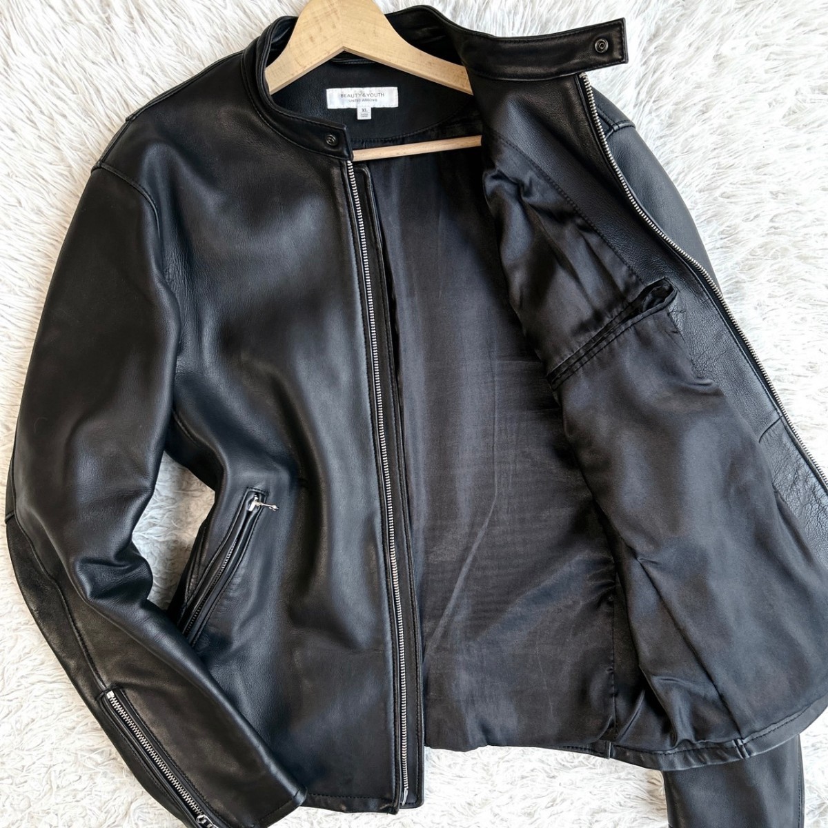 希少XLサイズ！UNITED ARROWS / BEAUTY&YOUTH 羊革 ラムレザー 