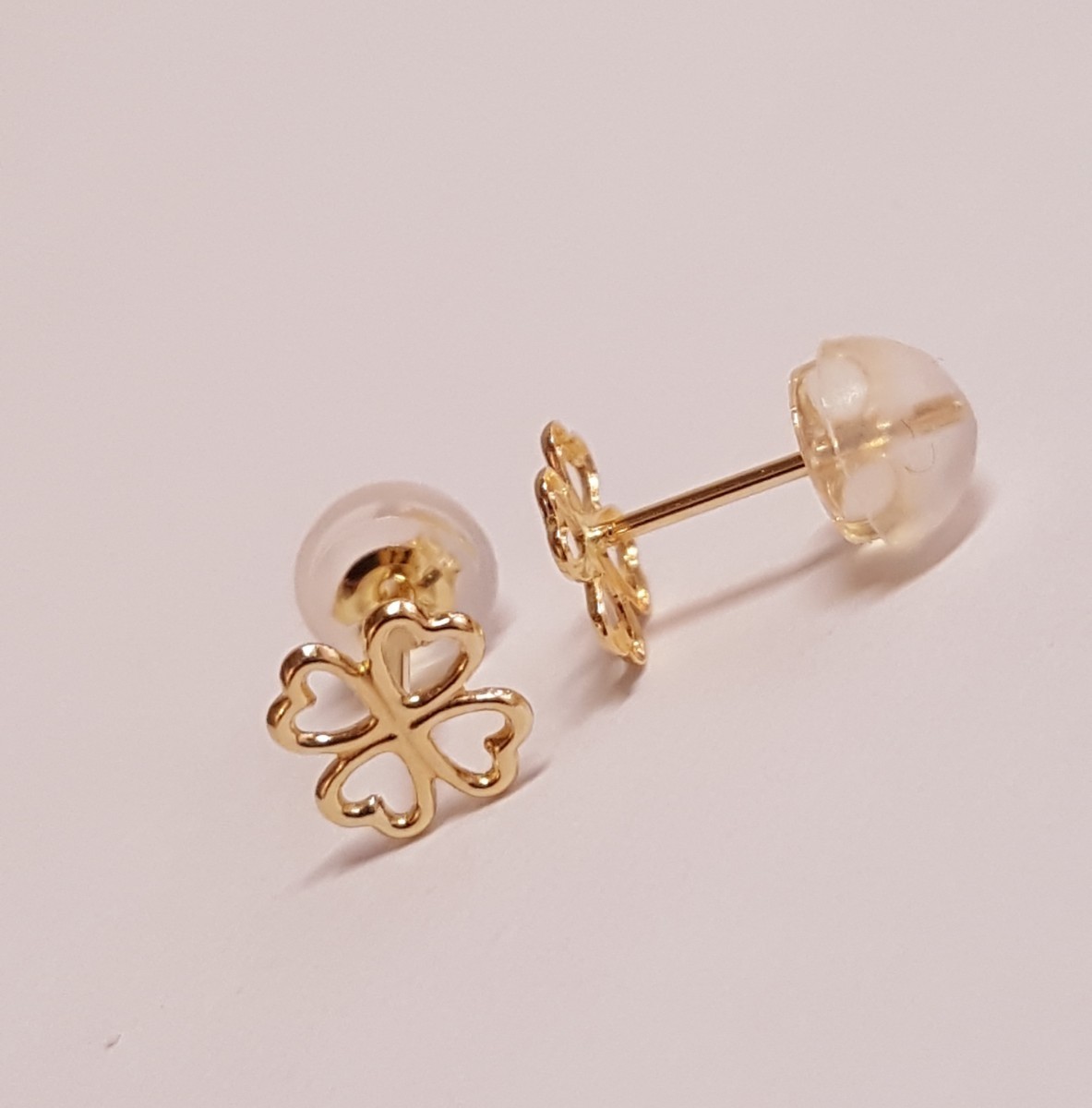 新品☆K18(18金)四ツ葉のクローバーデザインピアス_2