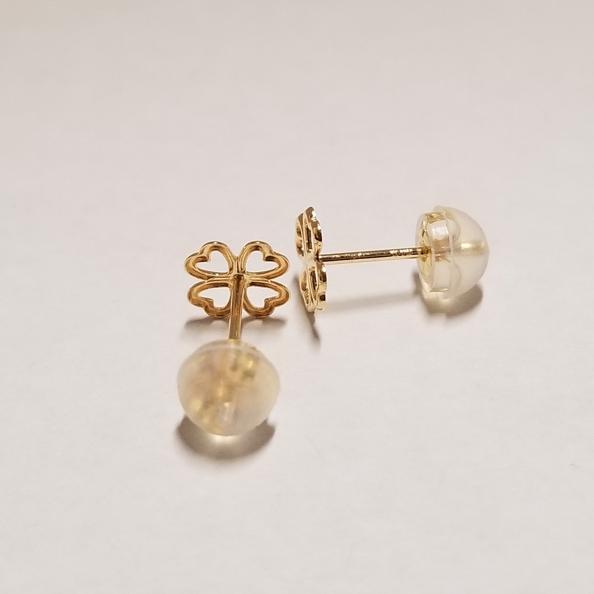 新品☆K18(18金)四ツ葉のクローバーデザインピアス_3