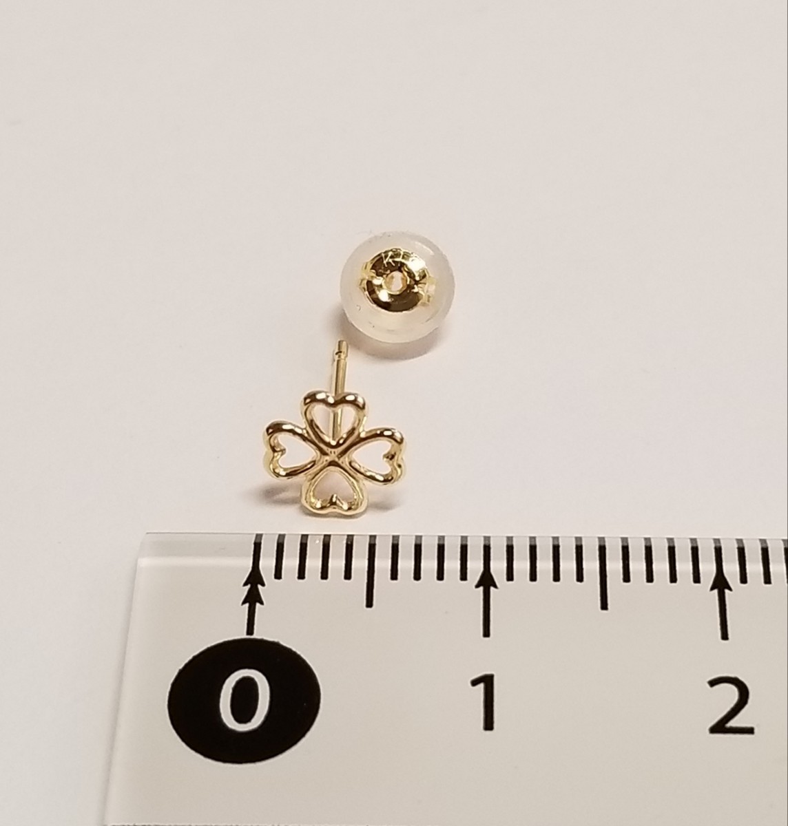 新品☆K18(18金)四ツ葉のクローバーデザインピアス_5