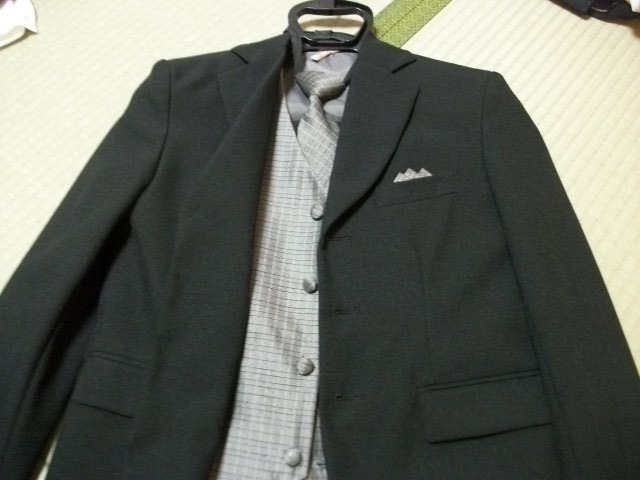 卒業式 小学生 男児フォーマルスーツ 中古 クリーニング済み 150160位  
