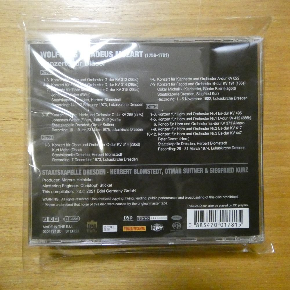 885470017815;【3ハイブリッドSACD】Blomstedt,Suitner&Kurz,Dresden / Mozart:Konzerte fur Blaser(0301781BC)_2
