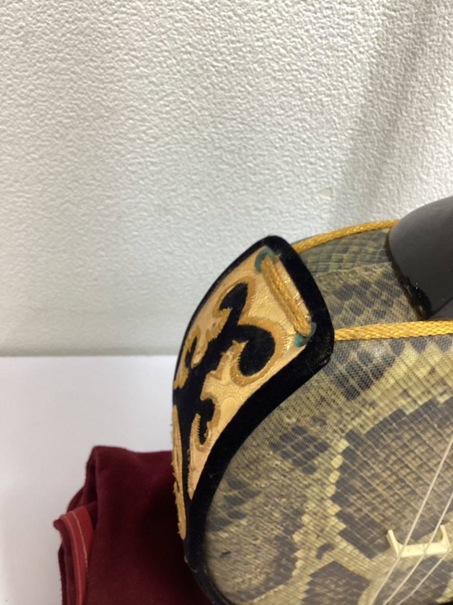 沖縄三線 三味線 和楽器 琉球楽器 弦楽器 人工皮 ヘビ合皮 民謡 収納袋