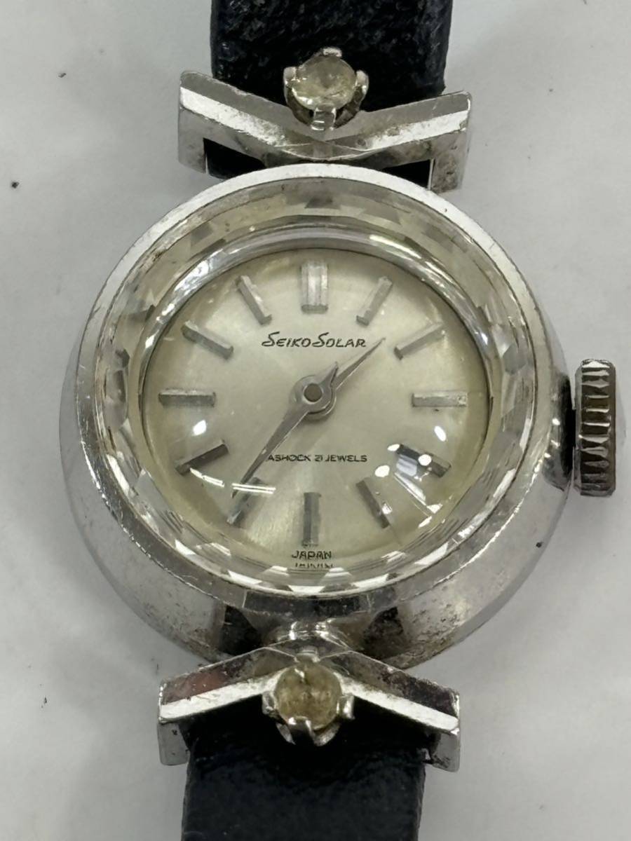 SEIKO SOLAR セイコー ソーラー 10-0110 K14WG 腕時計 シルバー 手巻き