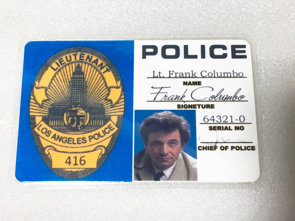 ◆ アメリカ 映画 ドラマ グッズ 刑事コロンボ フランク コロンボ ロサンゼルス市警察 新シリーズタイプ IDカード ピーター フォークさん◆_1