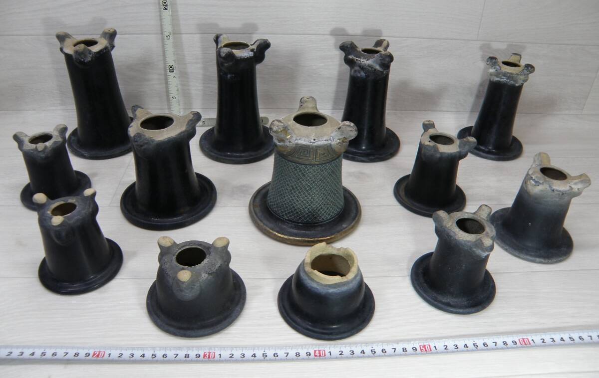 送料無料　植木鉢 13個セット　万年青　盆栽　山野草　おもと　蘭　松　時代鉢　まとめ売り_2