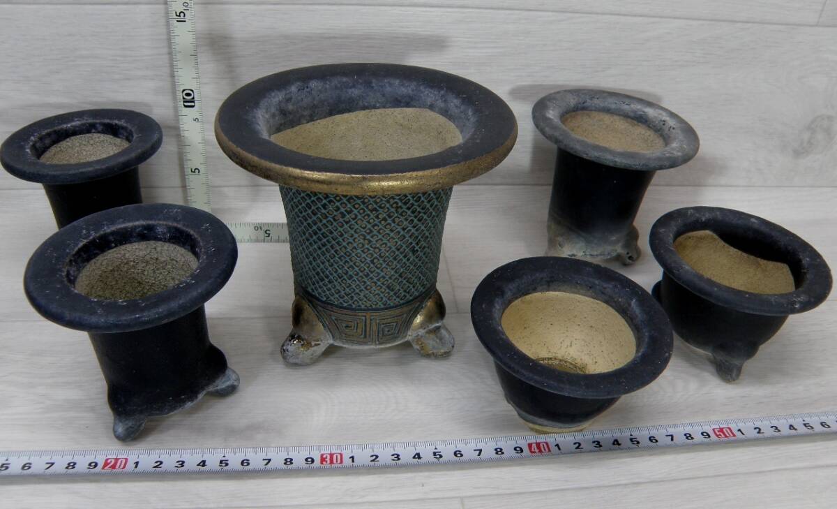 送料無料　植木鉢 13個セット　万年青　盆栽　山野草　おもと　蘭　松　時代鉢　まとめ売り_5