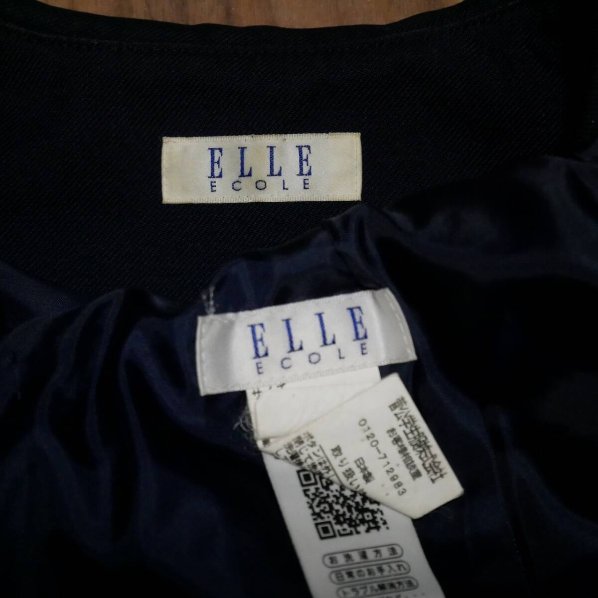 中高セーラー服　白襟白2本ライン上下　150A　ウエスト63　丈62　冬服　長袖　中学　高校　JK　JC　匿名配送_3