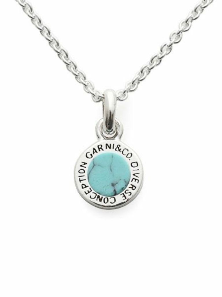 半額 入手困難 中古品 GARNI ガルニ ターコイズ ペンダント トップ ストーン ネックレス Round Stone Pendant S ブルー 限定 芸能人愛用_10