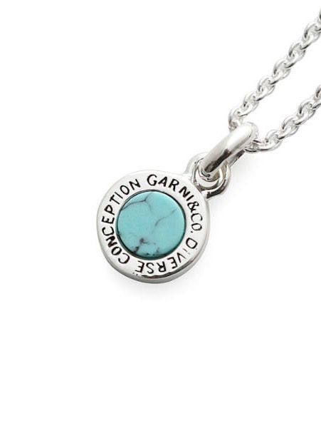 半額 入手困難 中古品 GARNI ガルニ ターコイズ ペンダント トップ ストーン ネックレス Round Stone Pendant S ブルー 限定 芸能人愛用_8