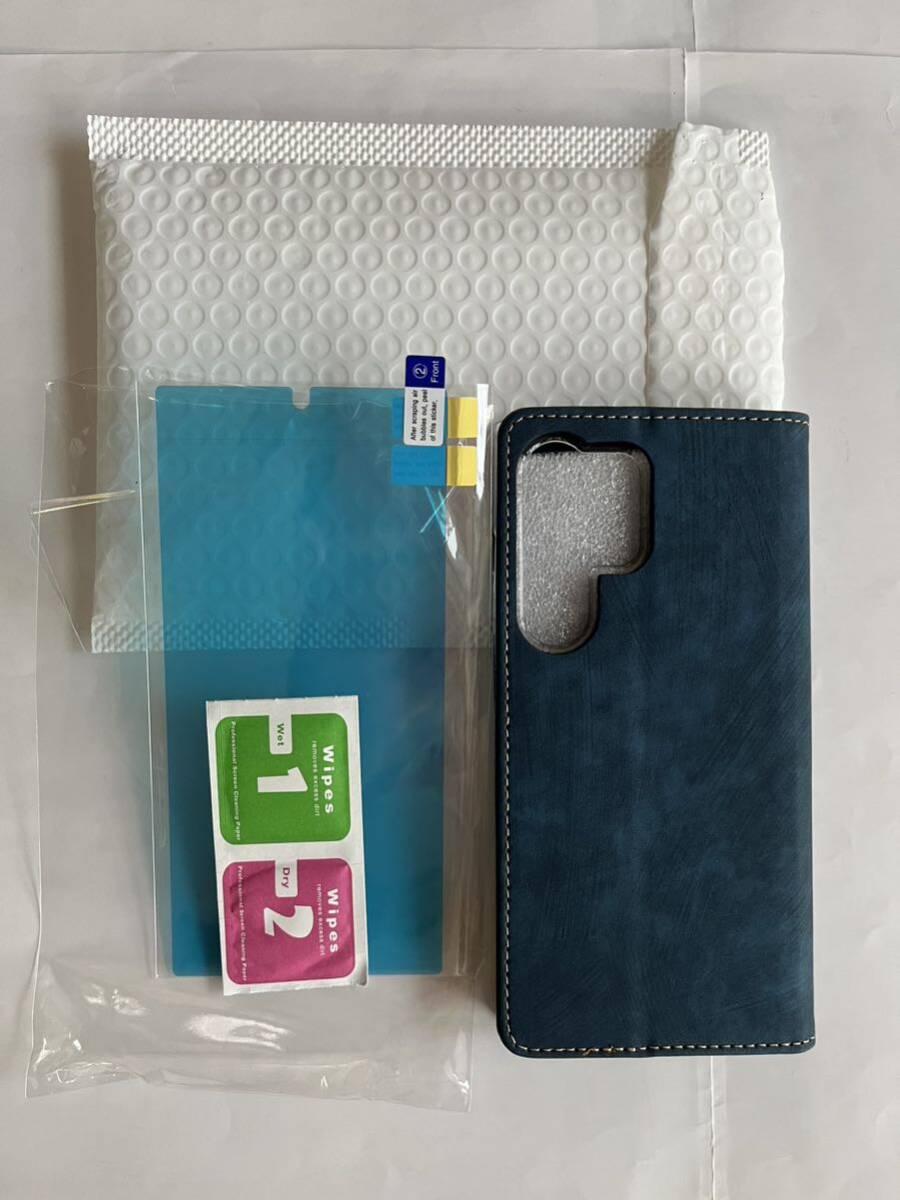 GALAXY ギャラクシー　S24 Ultra ウルトラ　手帳型　フィルム付き　新品　カバー ネイビー_1