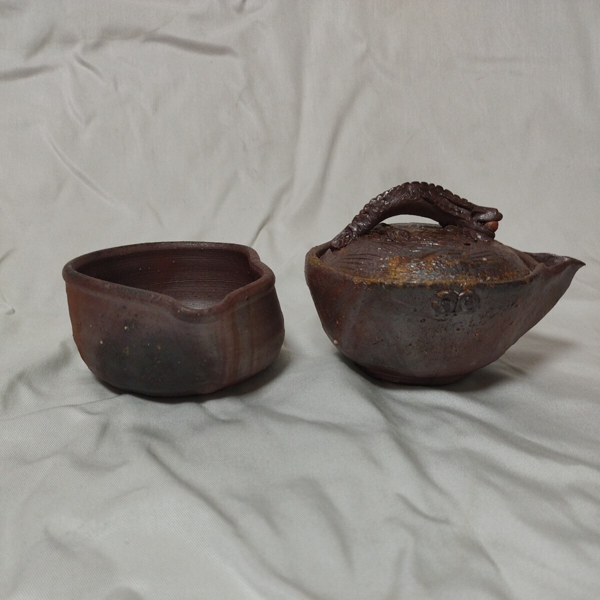 備前焼 備前宝瓶 手造宝瓶 煎茶道具・実力派人気作家、藤原宏作、未