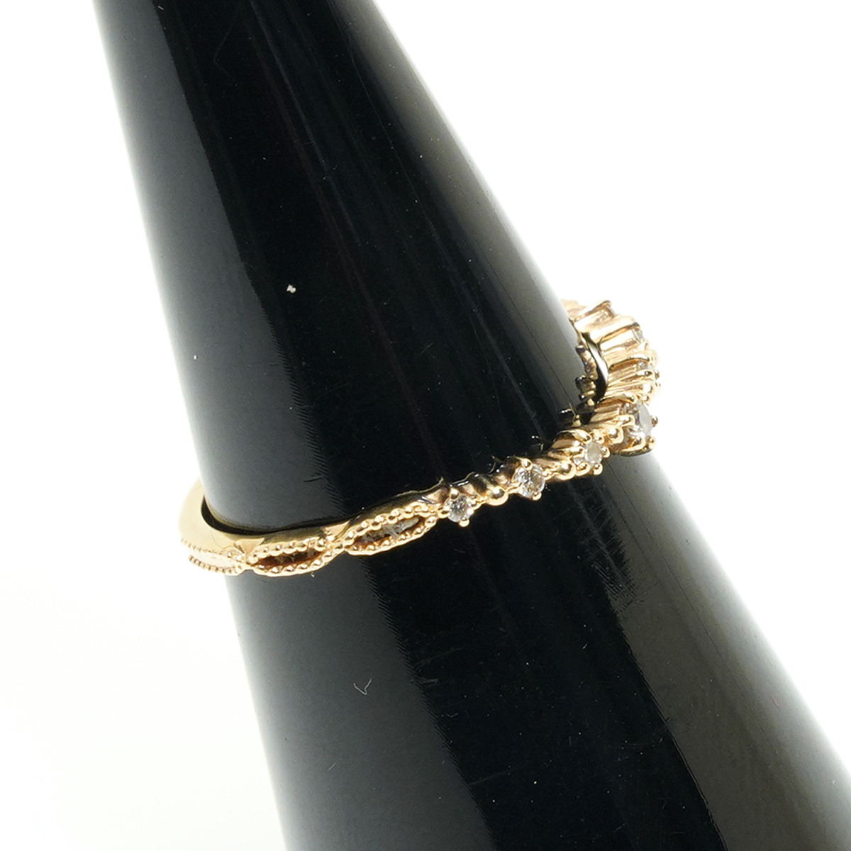 アガット agete K10YG 0.06ct ダイヤ リング 指輪 9号 10184111089 