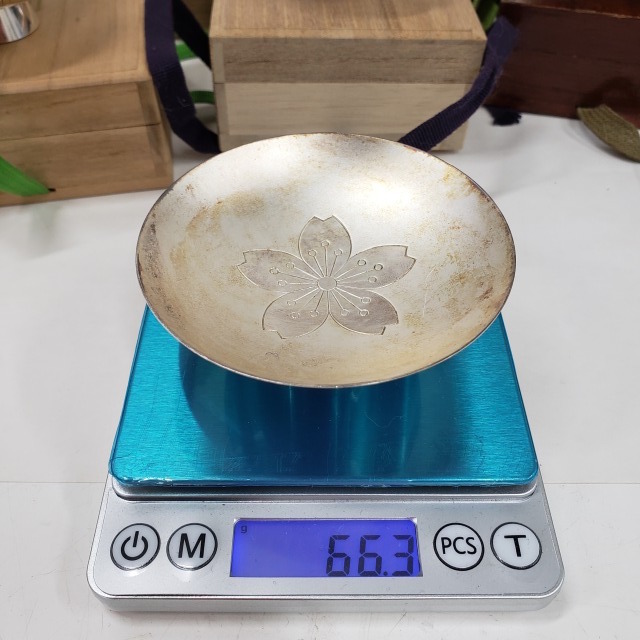 u052601 銀盃 7点まとめて 重さ全て合わせて643.7g 純銀刻印あり□酒