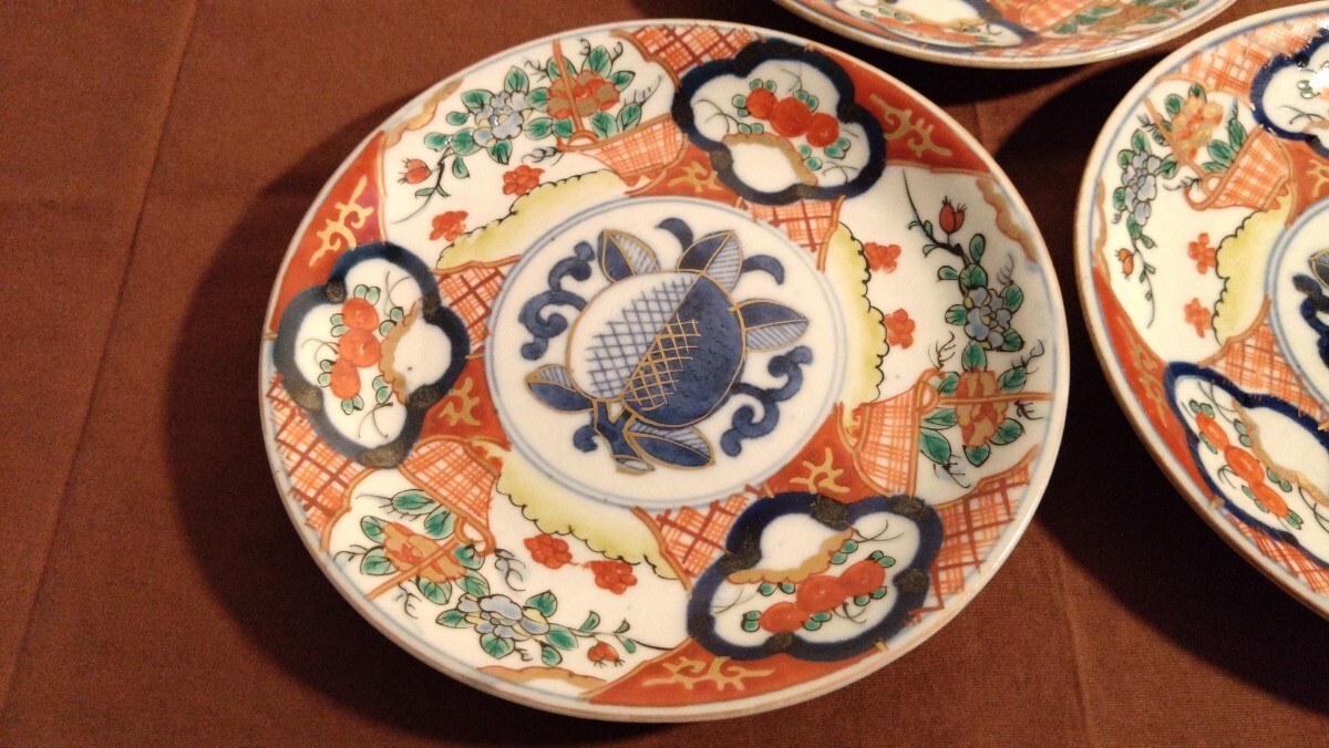古伊万里 色絵 伊万里 菓子皿 蔵出し 中皿 染付 金襴手 大聖寺伊万里 2