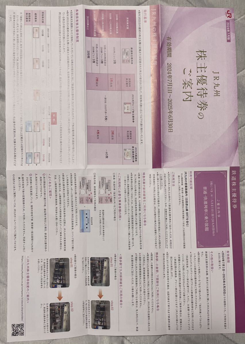 JR九州　株主優待券　200株分　2024年7月1日〜2025年6月30日_1