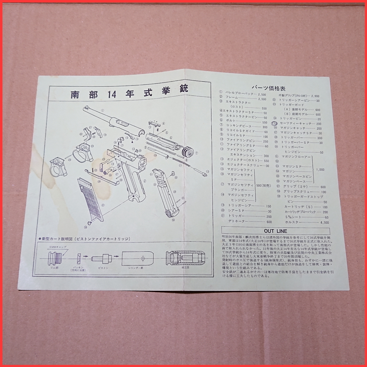 ハドソン 南部14年式・モーゼル M1930用 分解図 / N1_1