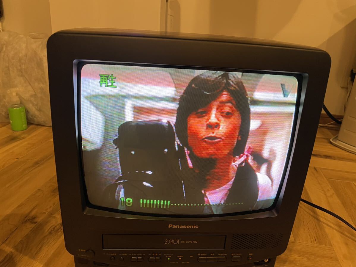 送料込】パナソニック ブラウン管テレビデオ VHS 美品 動作品 リモコン