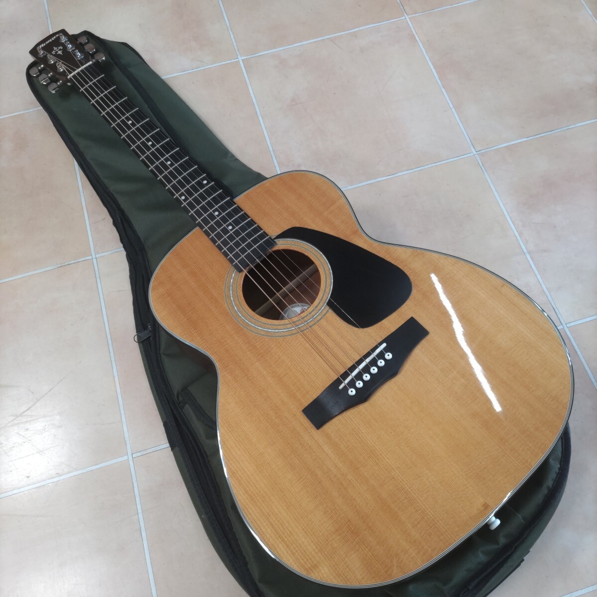 ジャンク ネック折れ 修理 新品同様 Morris F020 NAT モーリス アコースティックギター アコギ ソフトケース付_1