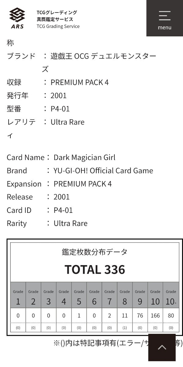 ARS10+】遊戯王 ブラックマジシャンガール ウルトラレア 2期 P4-01