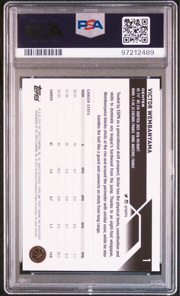 1円スタート PSA10 2024 Topps Chrome Basketball Victor Wembanyama 