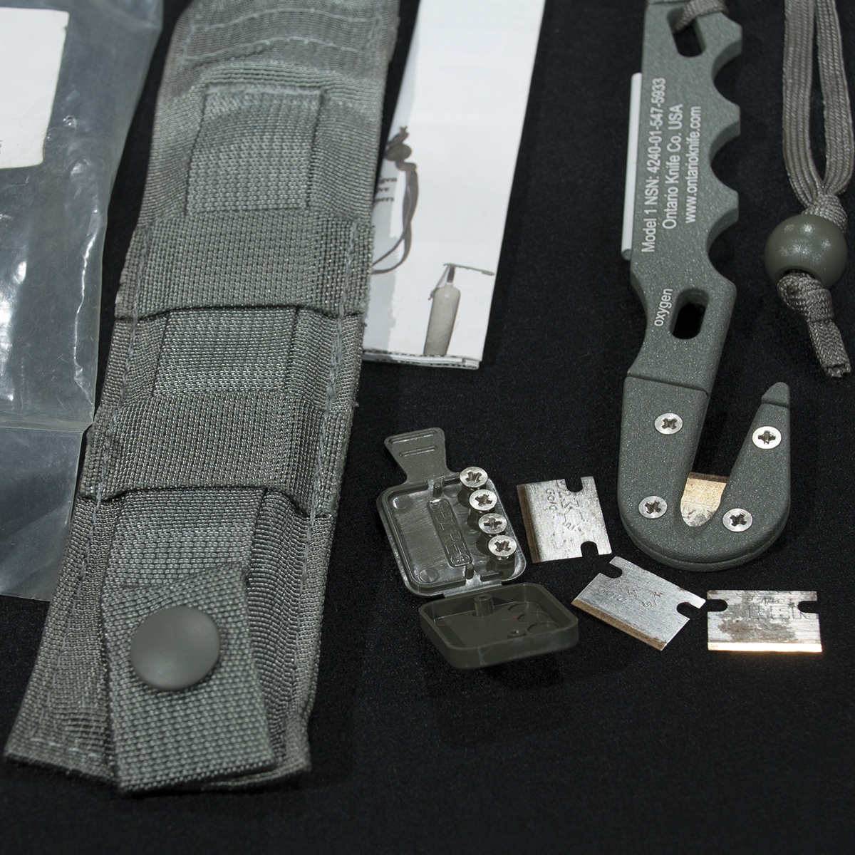 米軍実物 Ontario Knife ストラップカッター STRAP CUTTER RESCUE HOOK MOLLE オンタリオ メディック ライフセーバー メディカル ACU UCP_2