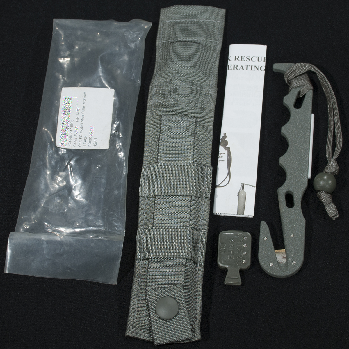 米軍実物 Ontario Knife ストラップカッター STRAP CUTTER RESCUE HOOK MOLLE オンタリオ メディック ライフセーバー メディカル ACU UCP_4