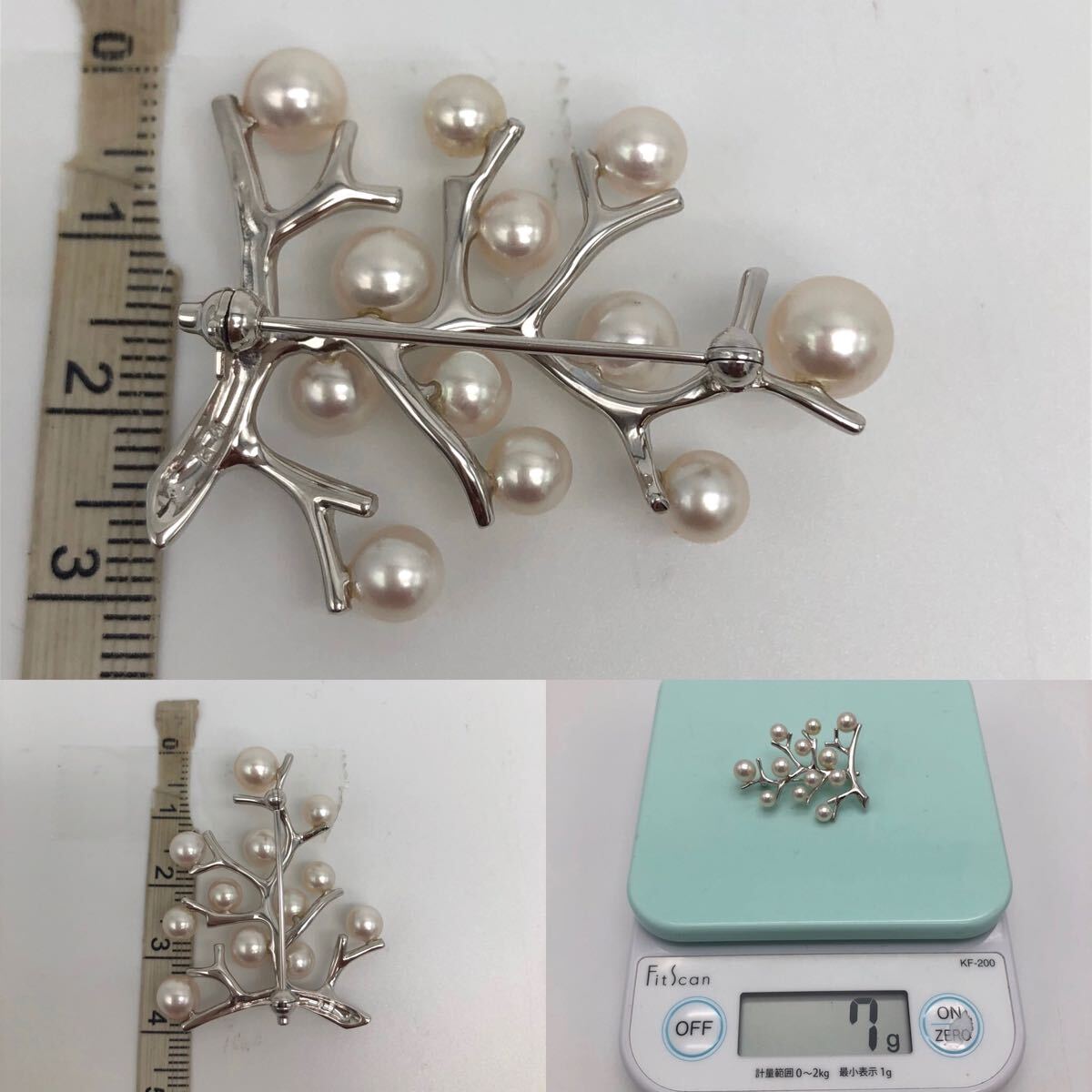 MIKIMOTO ミキモト 幸福の木 パール ブローチ シルバー アクセサリー