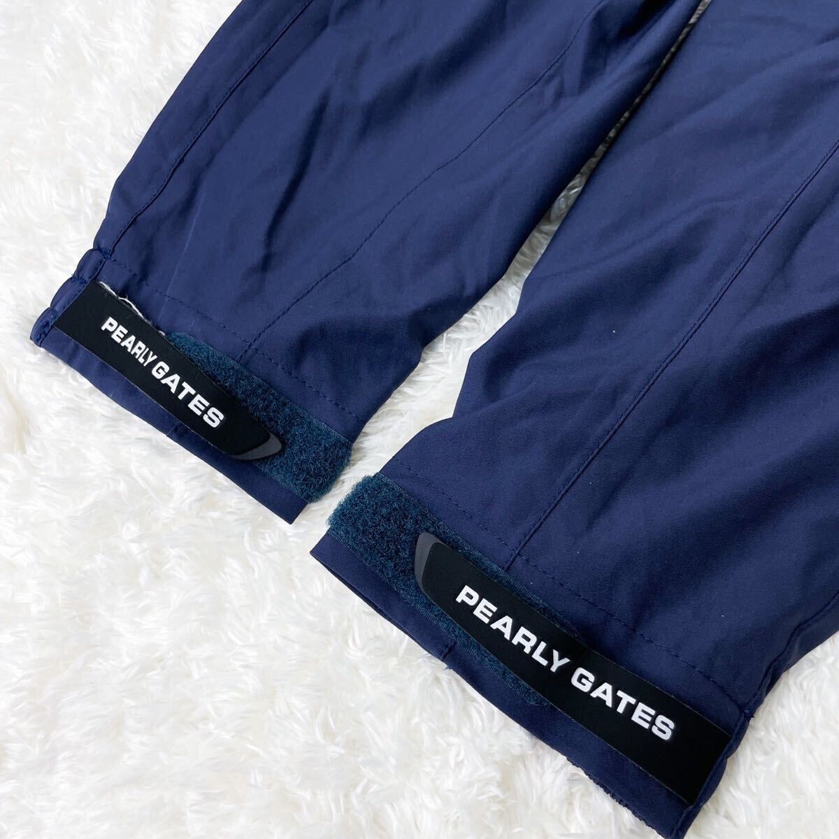 美品サイズ6 パーリーゲイツ PEARLY GATES ゴルフ ウェア メンズ スニード ジャケット ネイビー ジップ レイン フード_5