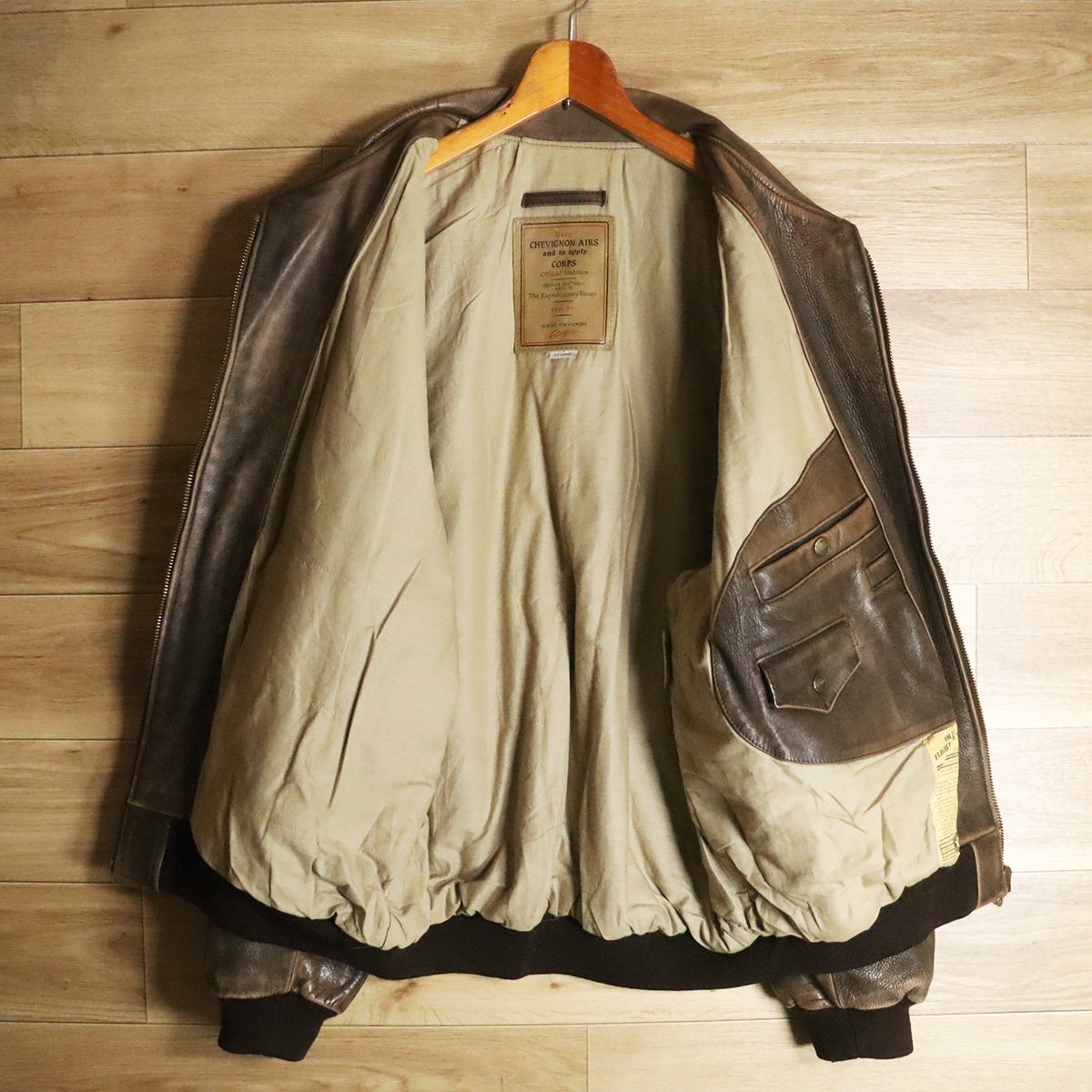 J6J/Y8.28-4 フランス古着 CHEVIGNON シェビニオン 本革 レザー