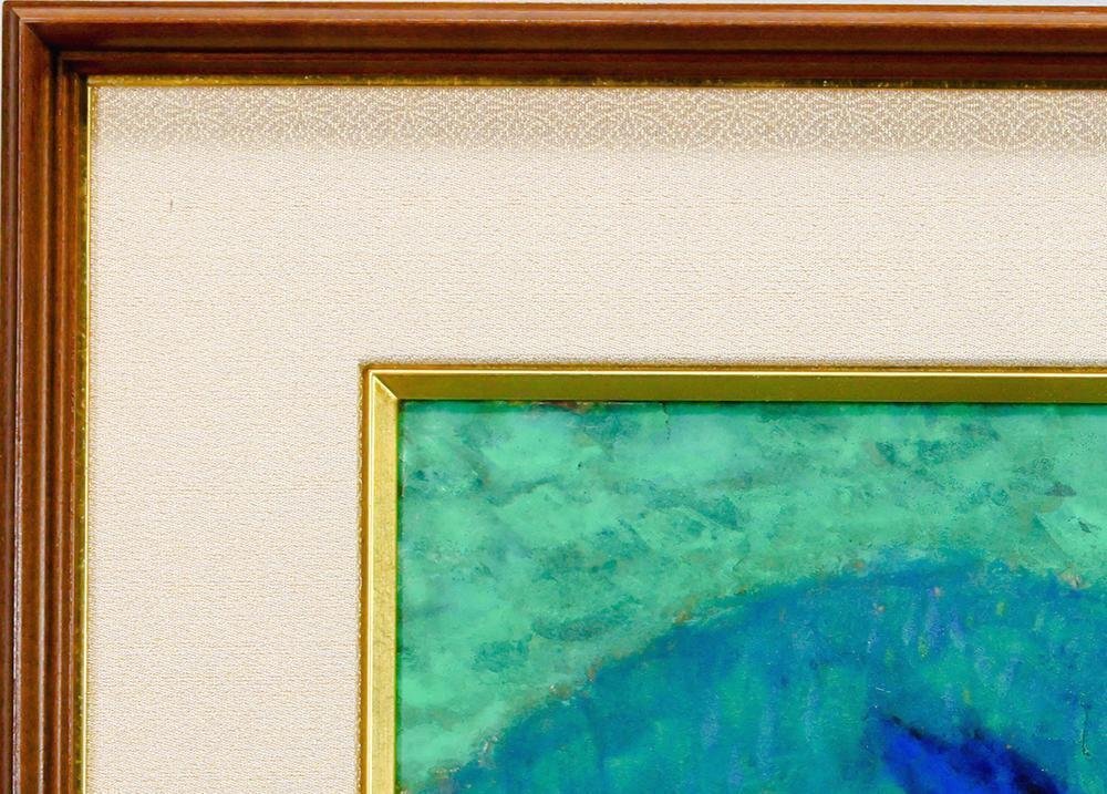 川崎春彦「吉輪」日本画 共シール 額装 芸術院会員 E 川崎春彦「吉輪