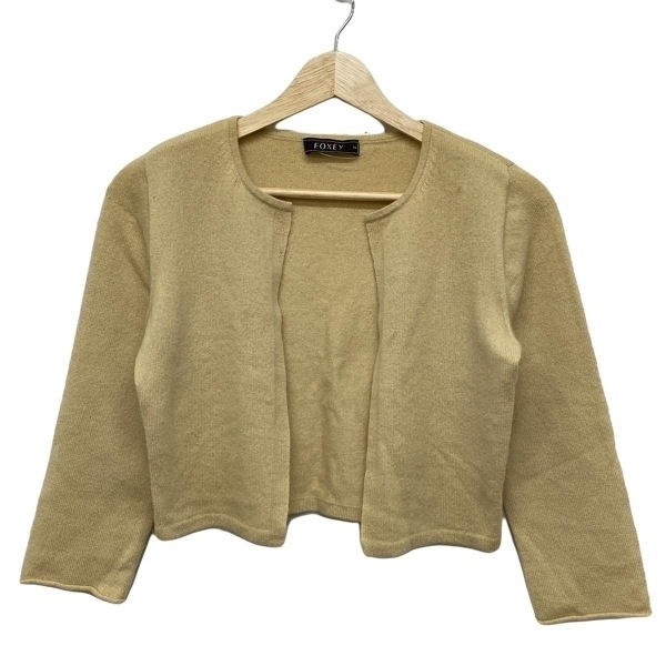 美品 FOXEY フォクシー カーディガン 38 ブラウン ジャケット トップス ニット カシミヤ