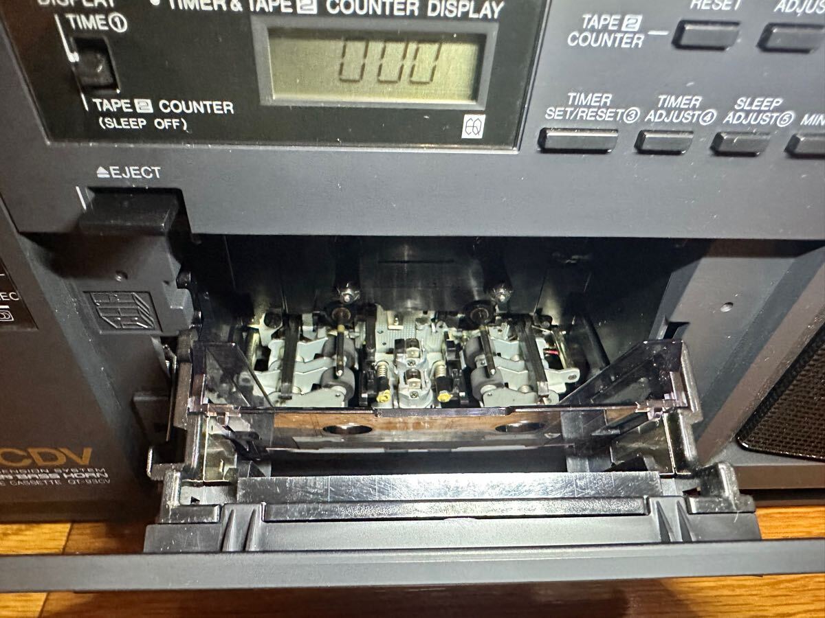 ジャンク 貴重当時物 SHARP QT-93CV-BK CDラジカセ バブルラジカセ