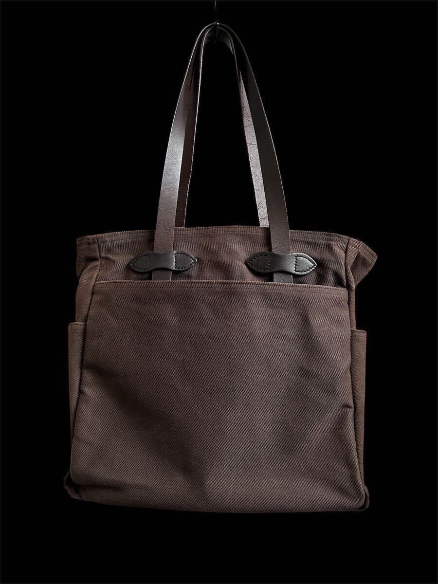 USA製 FILSON フィルソン RUGGED TWILL TOTE BAG ラギッドツィル トートバッグ ブラウン Made in USA アメリカ製 レザー キャンバス 肩掛け_2