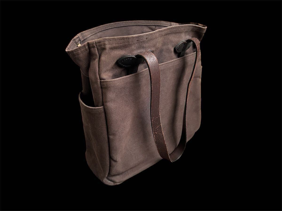 USA製 FILSON フィルソン RUGGED TWILL TOTE BAG ラギッドツィル トートバッグ ブラウン Made in USA アメリカ製 レザー キャンバス 肩掛け_3