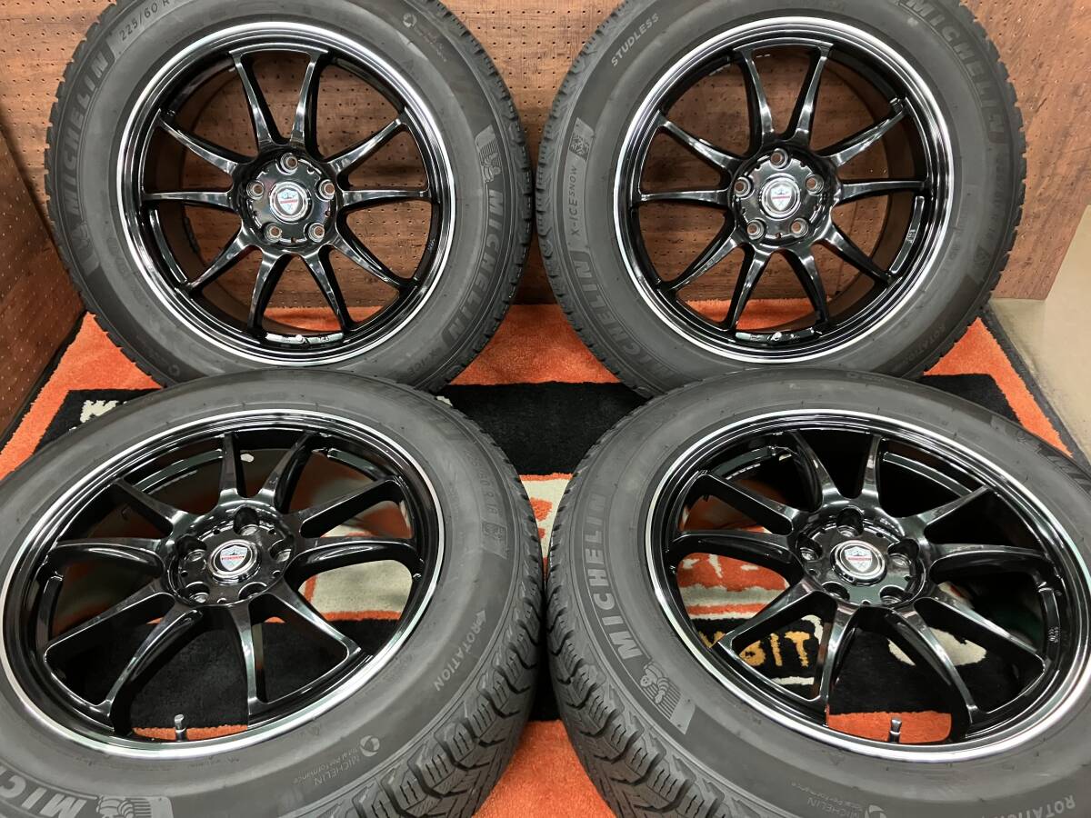 ◆1000円スタート完全売切!ＣＸ-5/ＣＸ-8◆レアマイスター エステローザ EST-5T◆18× 7.5J+55 114.3-5H◆ミシュラン X-ICE SNOW 225/60-18_1