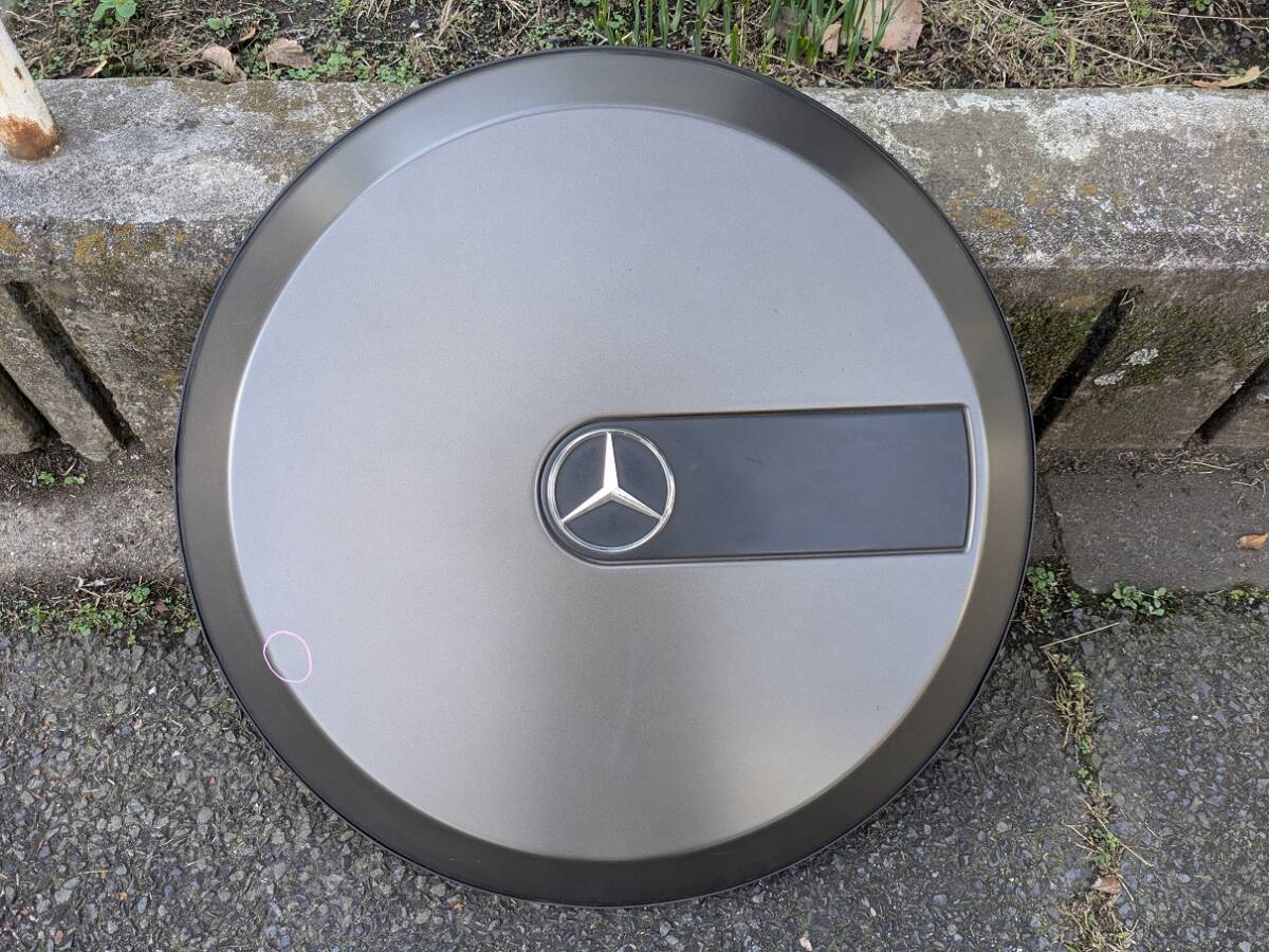 純正⭐︎Mercedes-Benz スペアタイヤカバー シルバー ベンツ W463 Gクラス 純正 スペアタイヤカバー 中古品 ゲレンデ 背面