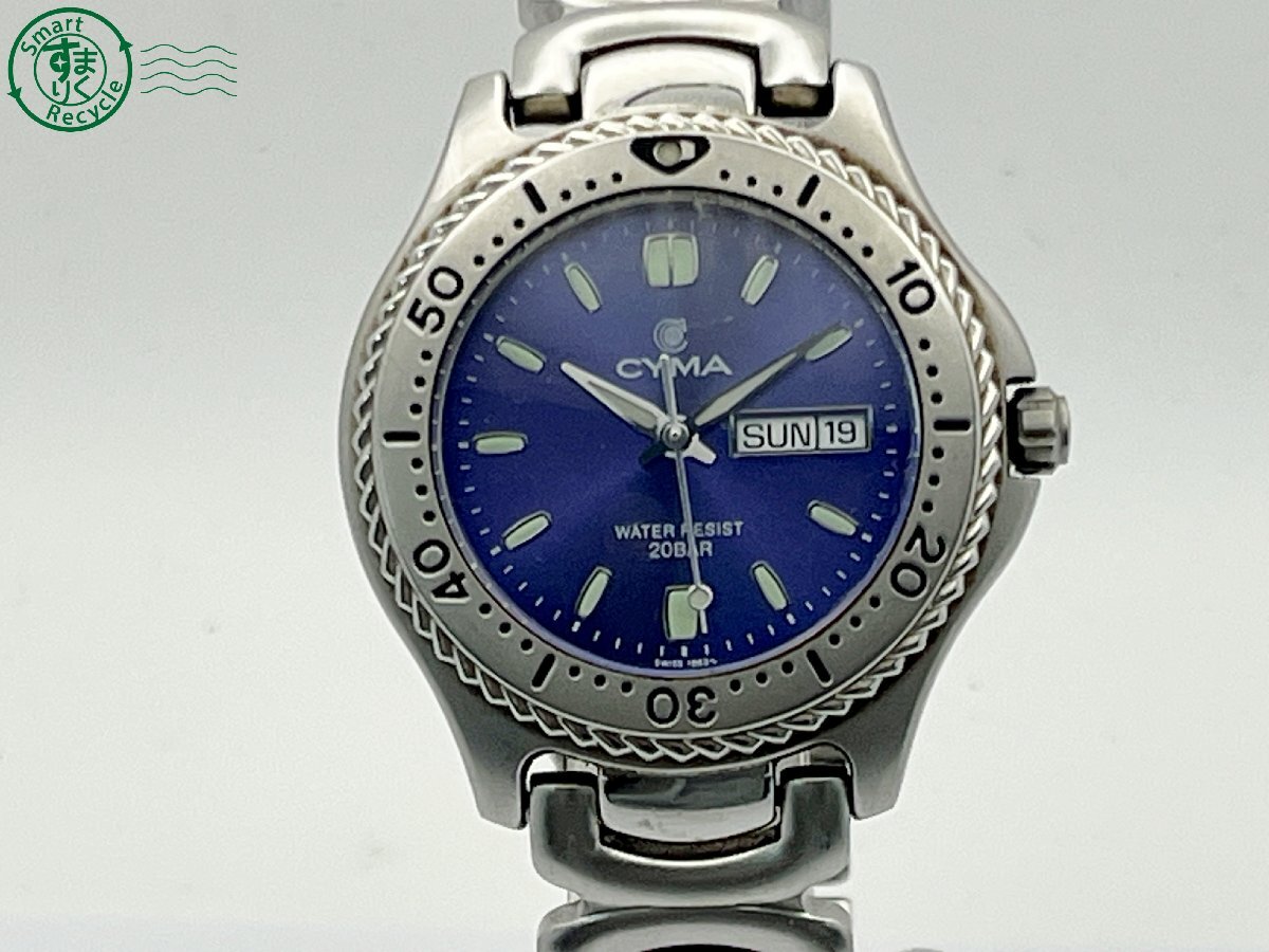 AL0601318 △ CYMA シーマ 711 QUARTZ クォーツ QZ デイデイト 回転