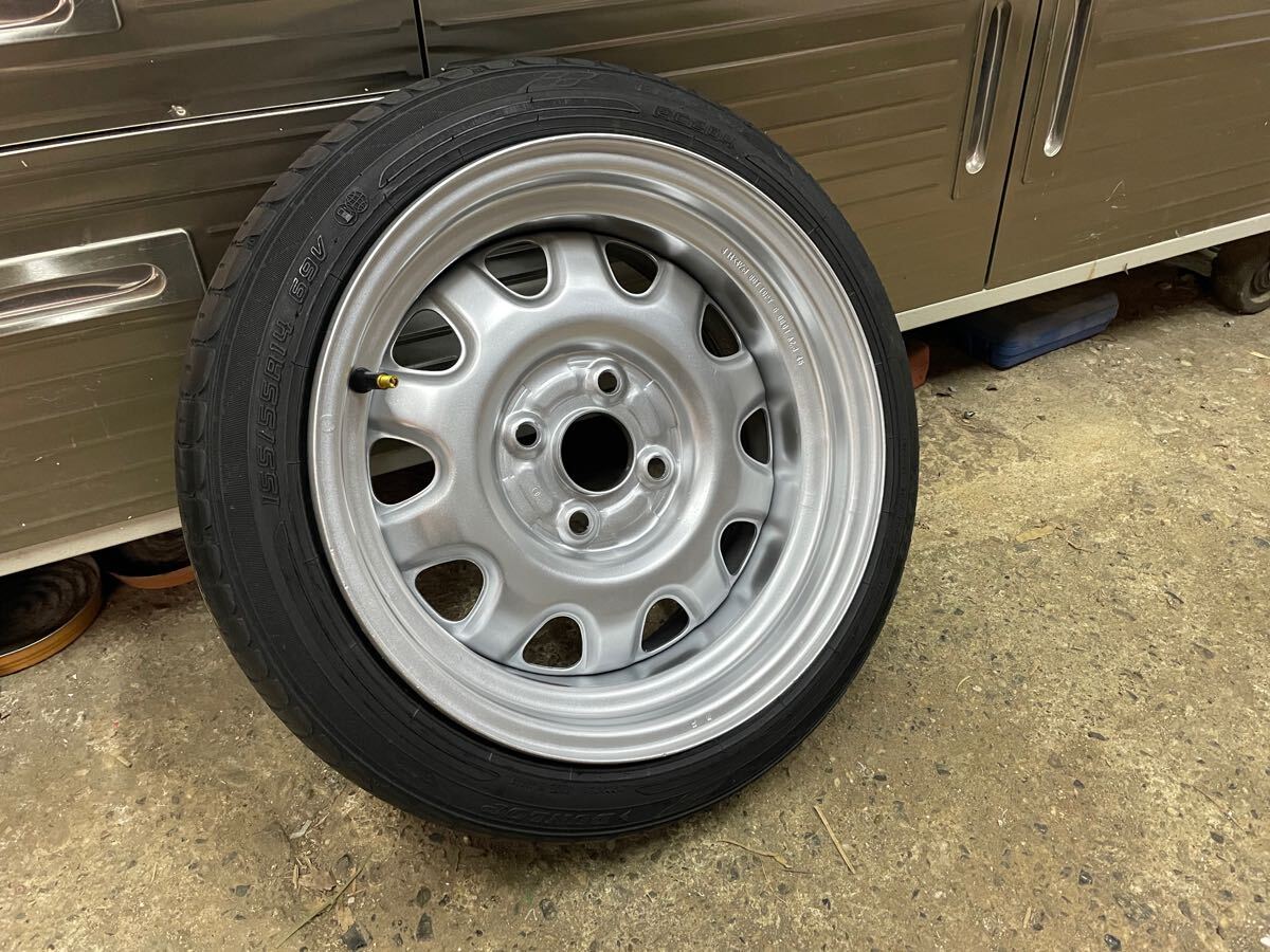 鉄チン 加工ホイール テッチン 14インチ PCD100 ハブ径54mm 155/55R14 