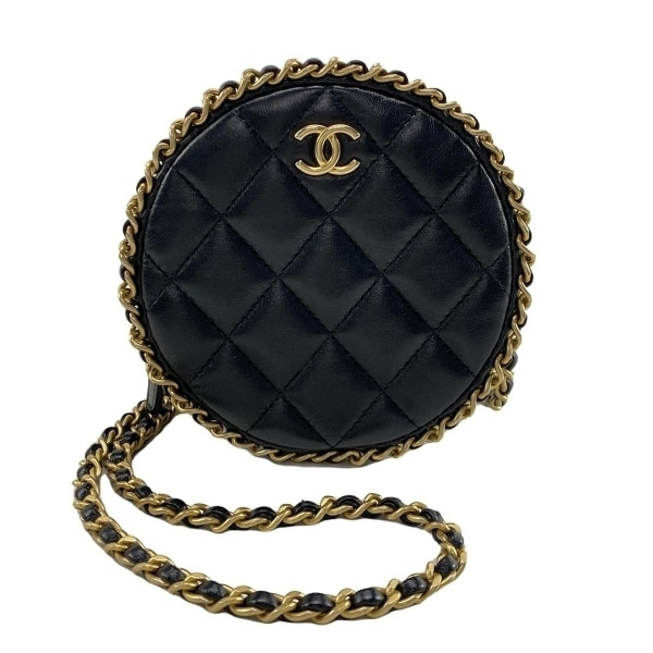 シャネル CHANEL ショルダーバッグ AP0739 マトラッセ/クラシックチェーンクラッチ ラムスキン 黒 30番台 バッグ