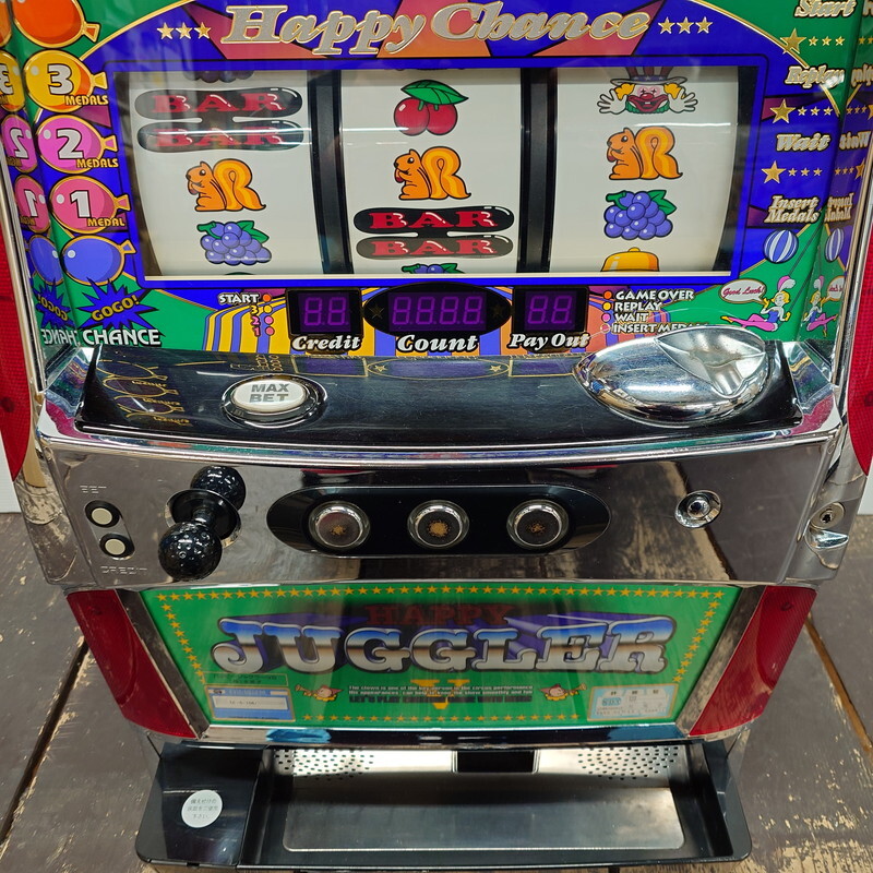 IZU【中古】パチスロ ハッピージャグラー V8 実機 コイン不要機〈096
